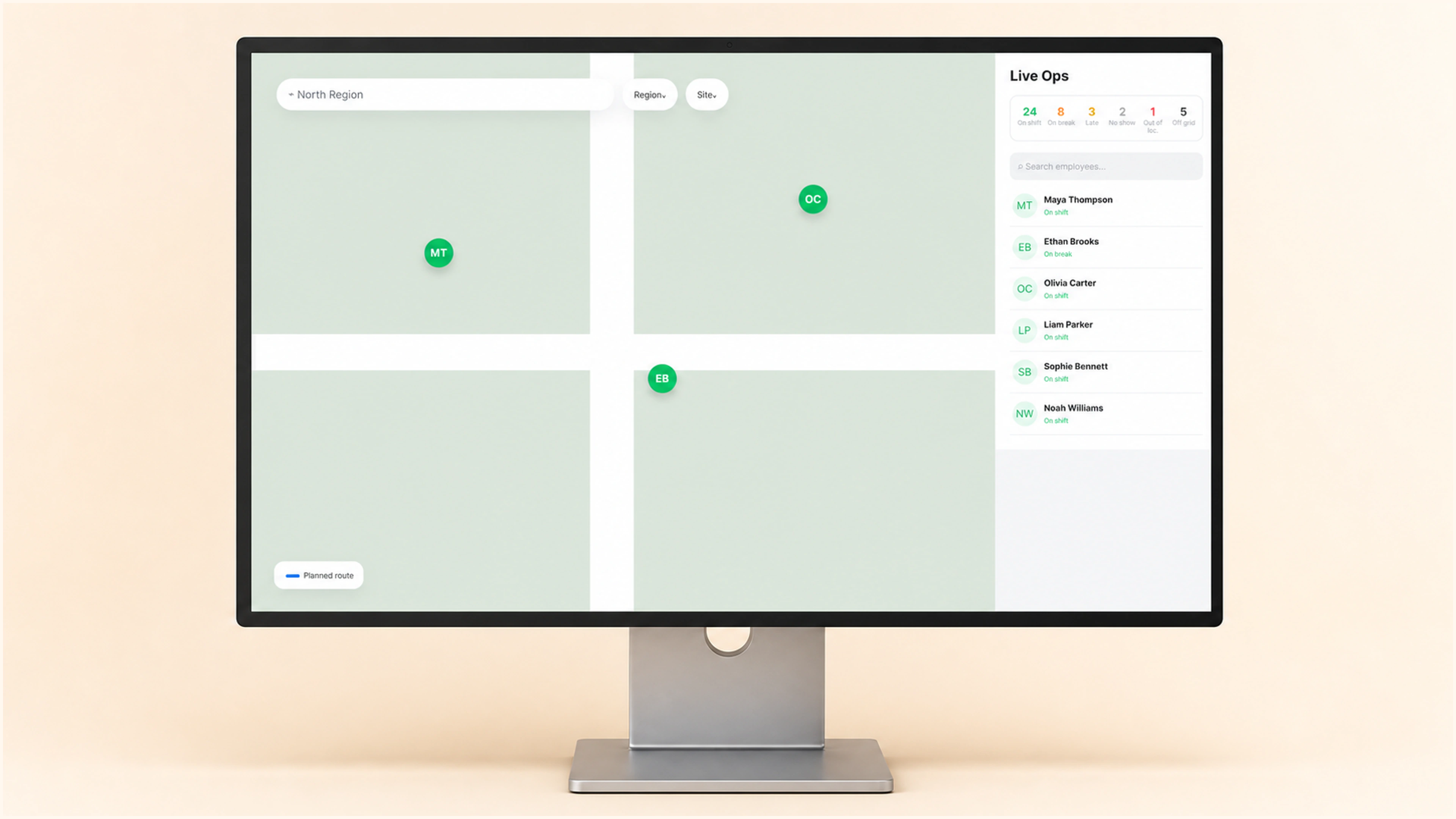 LiveOps: An interactive live map turns field activity into one shared view.