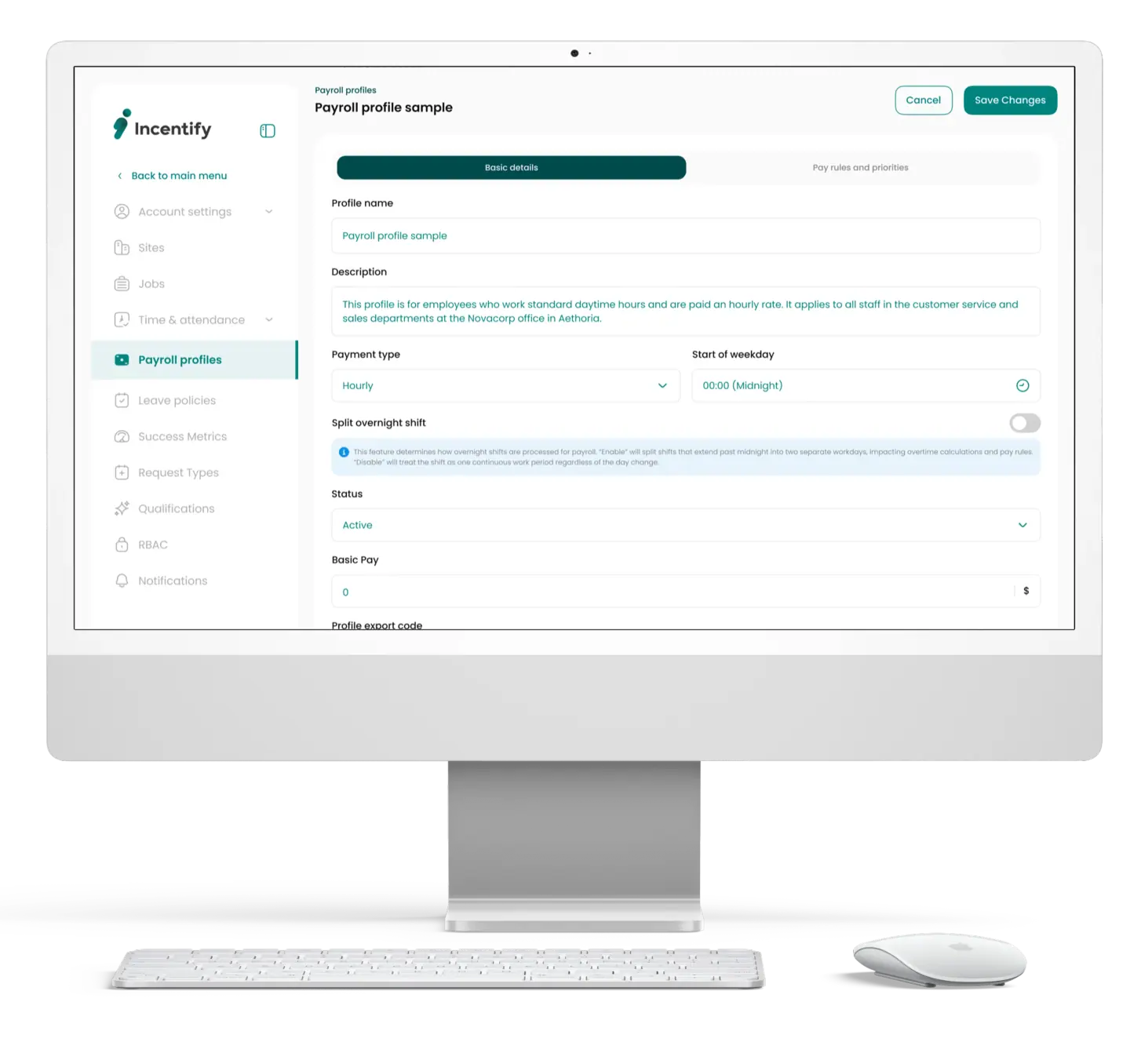 Create the pay profile that fits the job.
