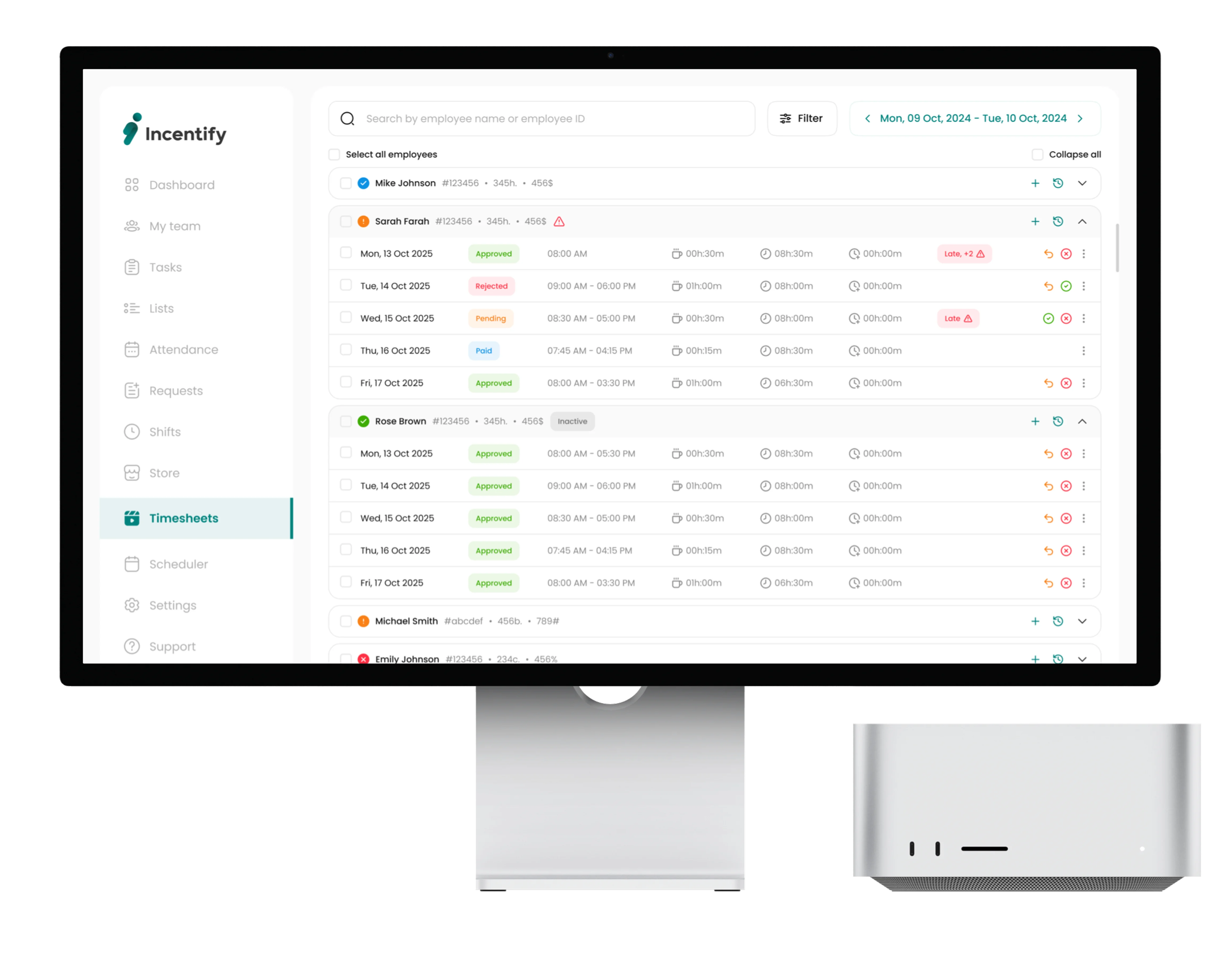 Timesheets that turn punches into payroll-ready truth.